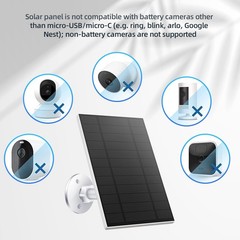 5W Solar Panel for Security Camera Wireless Outdoor USB-C Micro USB 9.8ft Cable