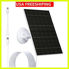 Solar Panel for Security Camera, 6W Micro USB & USB-C Solar Charger Compatibl…