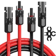 Solar Extension Cable 10AWG 50Ft Red Black Male to Female Connectors