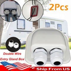 2x Double Wire Cable Entry Gland Box Roof Solar Panel Junction RV Caravan Boat