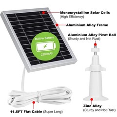 Weatherproof SimpliSafe Solar Panel 2 Pack, Continuous Power, Silver AL Frame