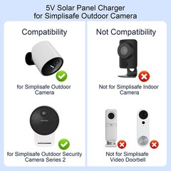 Solar Panel SimpliSafe Outdoor Camera Series 2, IP65 360° Adjustable No Battery