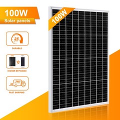 PFCTART 100w watt 12v Monocrystalline Solar Panel RV Camping Home Off Grid