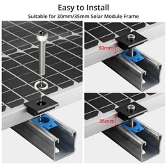 10Pcs Solar Panels Mid Clamps for Unistrut Aluminium Panel Brackets 30Mm/35Mm
