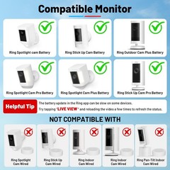 Solar Panel and 2-in-1 Wall Mount for Ring Cam, 6W Solar Charger Compatible w…