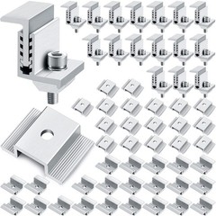 56pcs 1.06in. Solar Panel Bracket Aluminum Solar Mid Clam, Adjustable End Clamps
