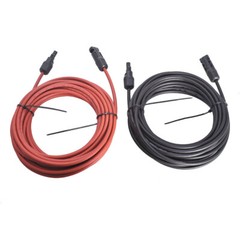 20 Feet 12AWG Black + Red Solar Panel Extension Cable Wire Connector 1 Pair