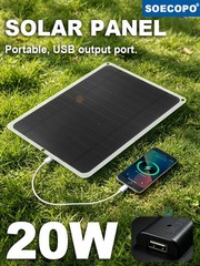 20W Flexible Solar Panel Charger Monocrystalline with USB Output Fast & Charger