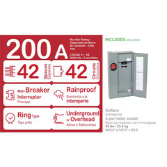 Homeline 200 Amp 42-Space 42-Circuit Outdoor Ring-Type Surface Mount Solar-Ready