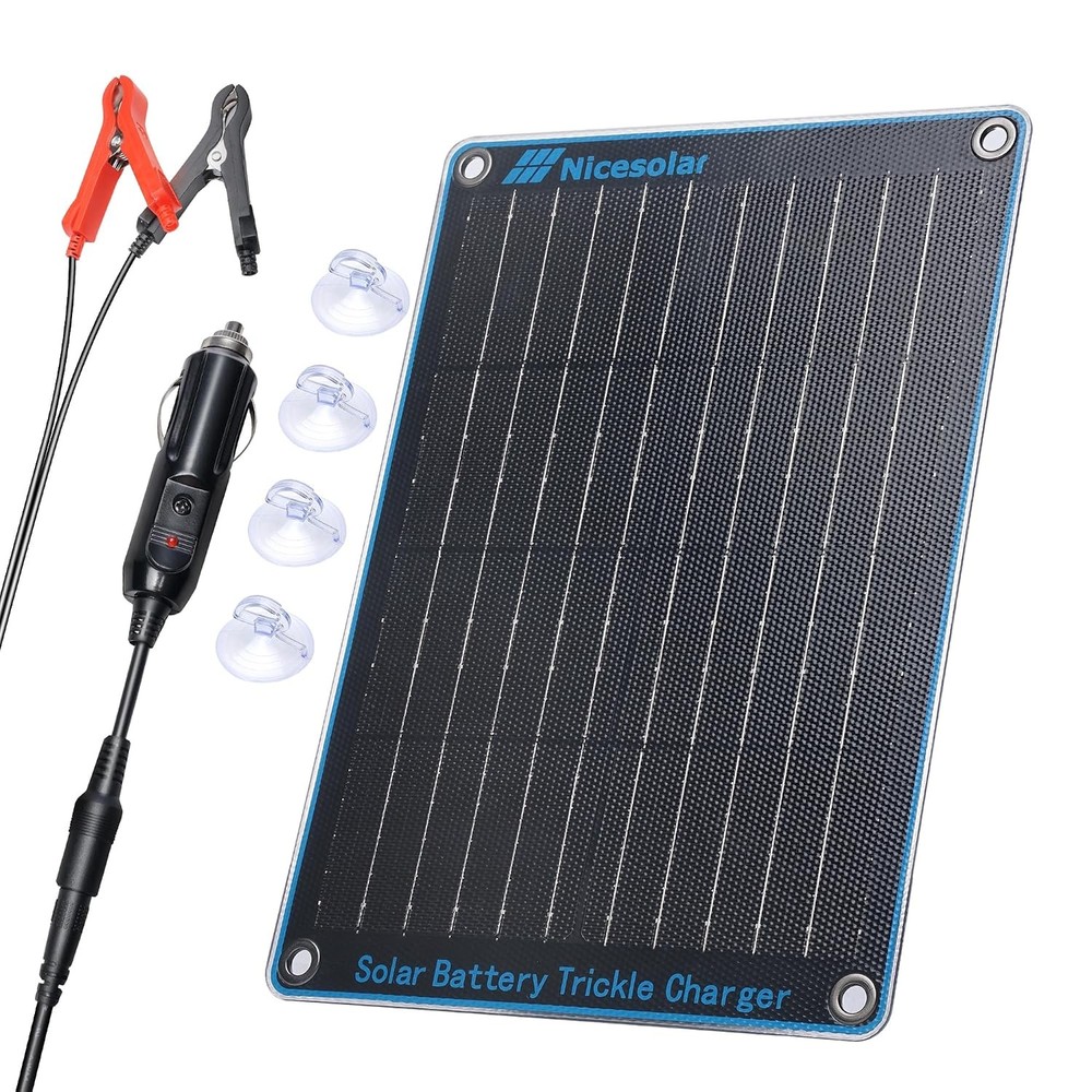 12V Solar Panel Car Battery Charger & Maintainer 10W Cigarette Lighter Socket