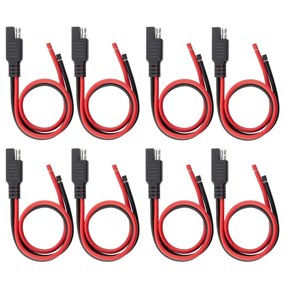 8PCS 12AWG SAE Connector Cable 1 Feet 2 Pin SAE Single Plug Quick Connector D…
