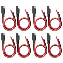 8PCS 12AWG SAE Connector Cable 1 Feet 2 Pin SAE Single Plug Quick Connector D…