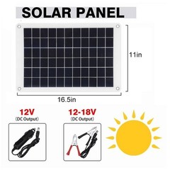 Solar Panel Kit 15W Portable Solar Battery Charger Maintainer 10A 12V 24V Solar