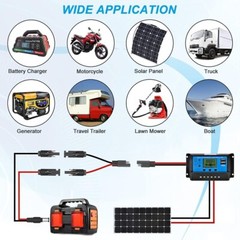 ELECTOP Solar Panel Connector Cable, 10AWG SAE Connector to Male & Female Sol…