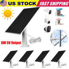 4 Pack Solar Panel for Ring Spotlight Camera/Stick Up Cam Battery Charger 8W 5V