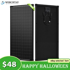 12v 100 watt solar panel monocrystalline Charging Off-Grid RV Camping Home Boat
