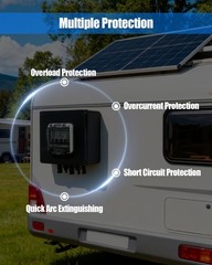 Solar Panel Disconnect Switch, 32A 1000V DC Circuit Breaker Box, 2 String PV …