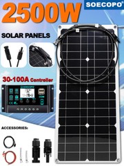 2500W 30-100A Solar Panel Kit 12V Charger Battery Charger Maintainer Boat