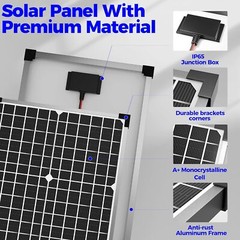 VOLTSET 30W/50W Solar Panel Kit, 12V Solar Battery Charger Maintainer for RV