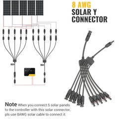 5 to1 Solar Y Branch Splitter 5 Way Parallel Connector Solar Panel Adapter Cable