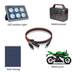 Solar Panel Connectors to DC 5.5×2.1mm Extension Power Cable 14AWG Solar Panel C
