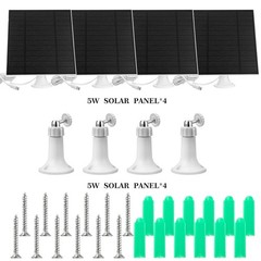 4 Pack 5W Solar Panels for Security Cameras Outdoor Waterproof Solar Panel for C