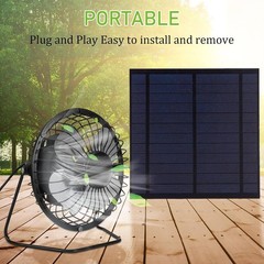 Portable Mini Fan Photovoltaic Solar Panel Set f. Outdoor Greenhouse Home Travel