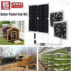 Solar Exhaust Fan Kit 30W Solar Panel Ventilation Vent Fan for Shed Chicken Coop