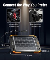 Upgraded 13W Solar Battery Trickle Charger Maintainer 12V Portable Waterproof…