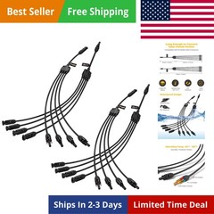 Solar Y Branch Connectors Extra Long Solar Panel Parallel Connectors 1 to 4 S…