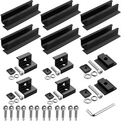 Anbte 6PCS Solar Panel Mounting Kit Roof, 4.72″ Solar Rail & Clamps GR309-GR319