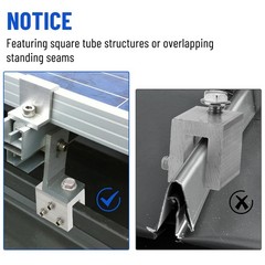 6PCS Standing Seam Roof Clamps, Metal Roof Fixing Clamps, Racking Bracket for…