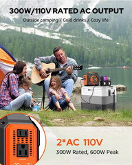 Portable Solar Powered Generator 300W Rated, with Solar Panels 40W Included, 220