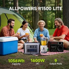 ALLPOWERS 1600W Portable Power Station Solar Generator AC + Flexible Solar Panel
