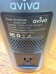 Aviva S180 Portable Power Station 196Wh – 150W AC / USB-C PD / Solar Input – Wor