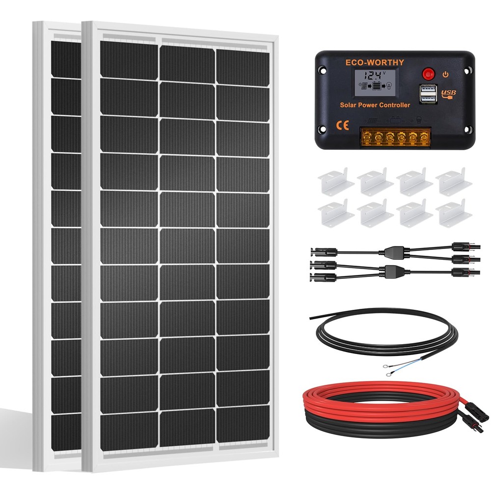 ECO-WORTHY 200 Watts 12 Volt/24 Volt Solar Panel Kit with High Efficiency Mon…
