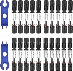 Efficient 40 PCS Solar Connectors | Weatherproof, 10AWG Quick Install
