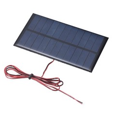 5V 1.1W 200mA Mini Solar Panels with Cable, 124 x 67mm