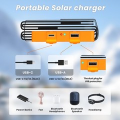 25W Portable Solar Panel Charger – USB-A & USB-C, Quick Charge, Lightweight for