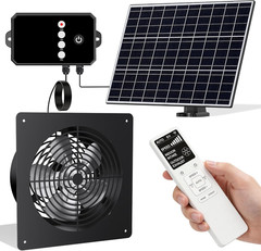 Solar Powered Fan for Chicken Coop, 15W Solar Panel Fan with Reversible Airflow