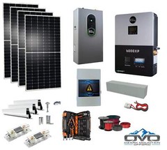 2.2KW Complete Offgrid Solar Kit + 6K EG4 6000XP Inverter + 14.3KW 48V EG4 Lithi