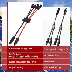 Solar Parallel Connectors for 2 Solar Panels