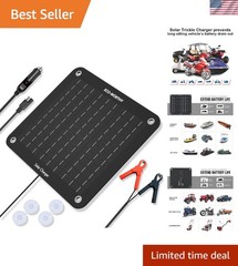 Portable 10W Solar Trickle Charger for 12V Batteries – Ideal for Cars & Boating