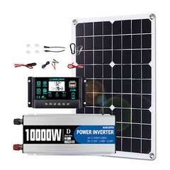 10000W 110V Power Inverter Solar Generator With 500W Solar Panel Home CompleteuI
