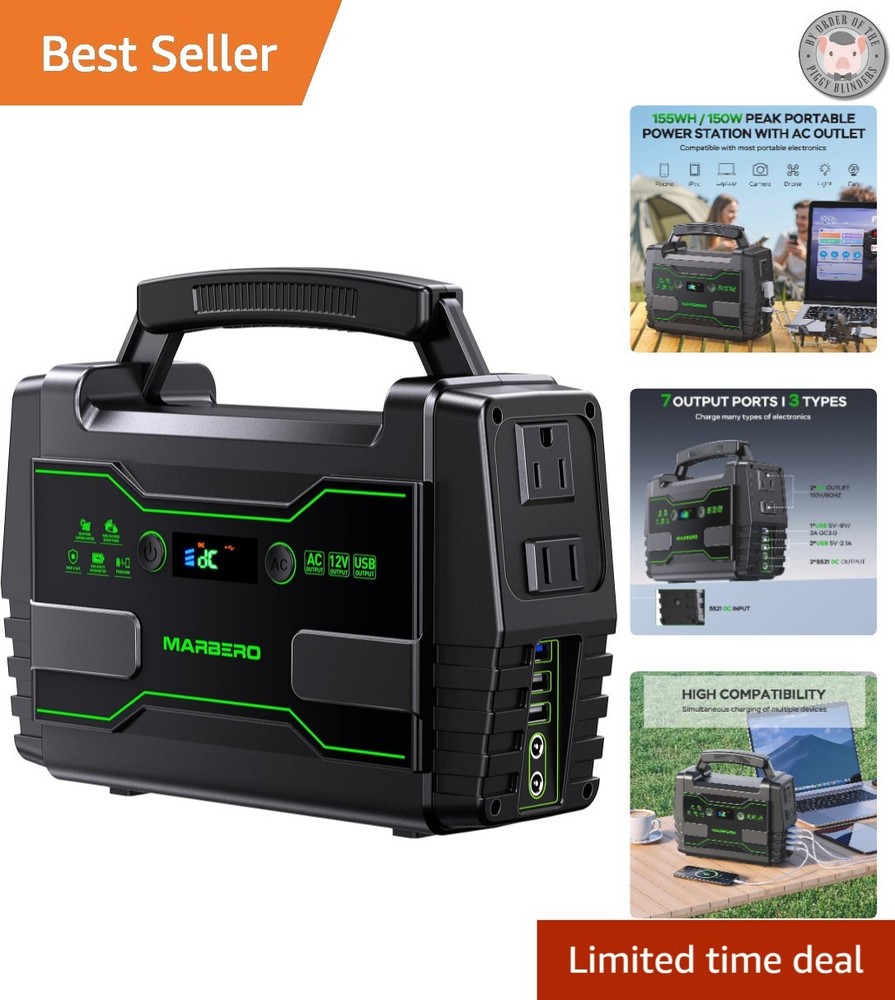 Portable 155Wh Power Station for Home Backup and Outdoor Use – 100W Generator