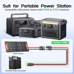 10 Feet Solar to XT60 Extension Cable 12AWG For Portable Power Station Generator