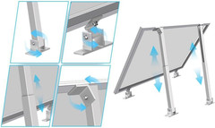 2 Sets (4Pcs) Solar Panel Mounting Brackets – Adjustable Solar Panel Tilt Mount
