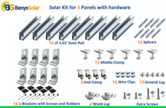 Solar Rail kit for mounting 8 panels