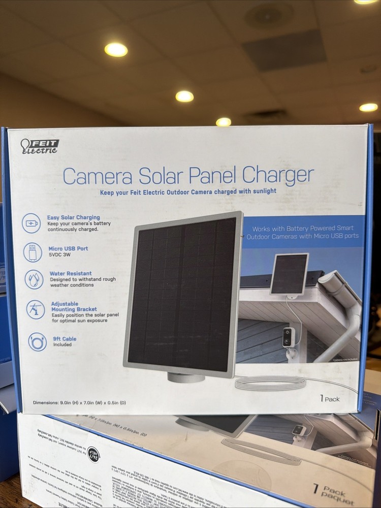 Feit Electric Camera Solar Panel Charger 9″ x 7” New In Sealed Box