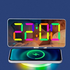 Stylish Electronic Desk Clock Featuring Customizable Colors and Alarms